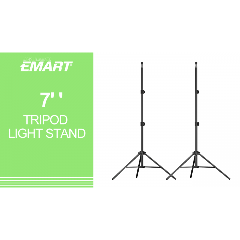 사진용 EMART 7피트 라이트 스탠드, 휴대용 사진 비디오 삼각대 스탠드, 스피드라이트, 플래시, 소프트박스, 우산, 스트로브 라이트, 카메라, 사진 인물용 운반 케이스가 포함된 조명 스탠드 - 2팩