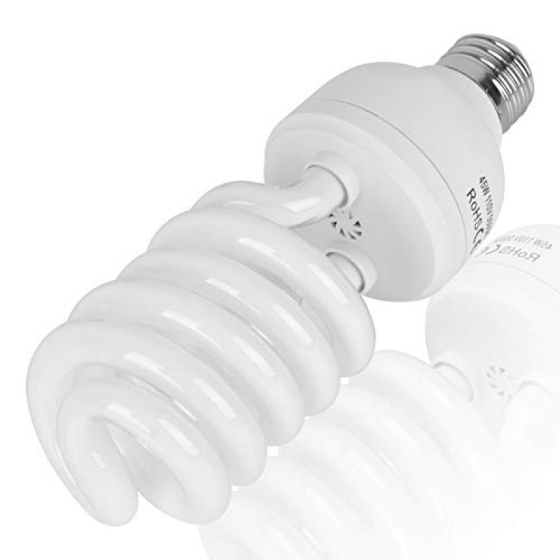 EMART 전체 스펙트럼 전구, 사진 비디오 스튜디오 조명용 2 x 45W 5500K CFL 일광