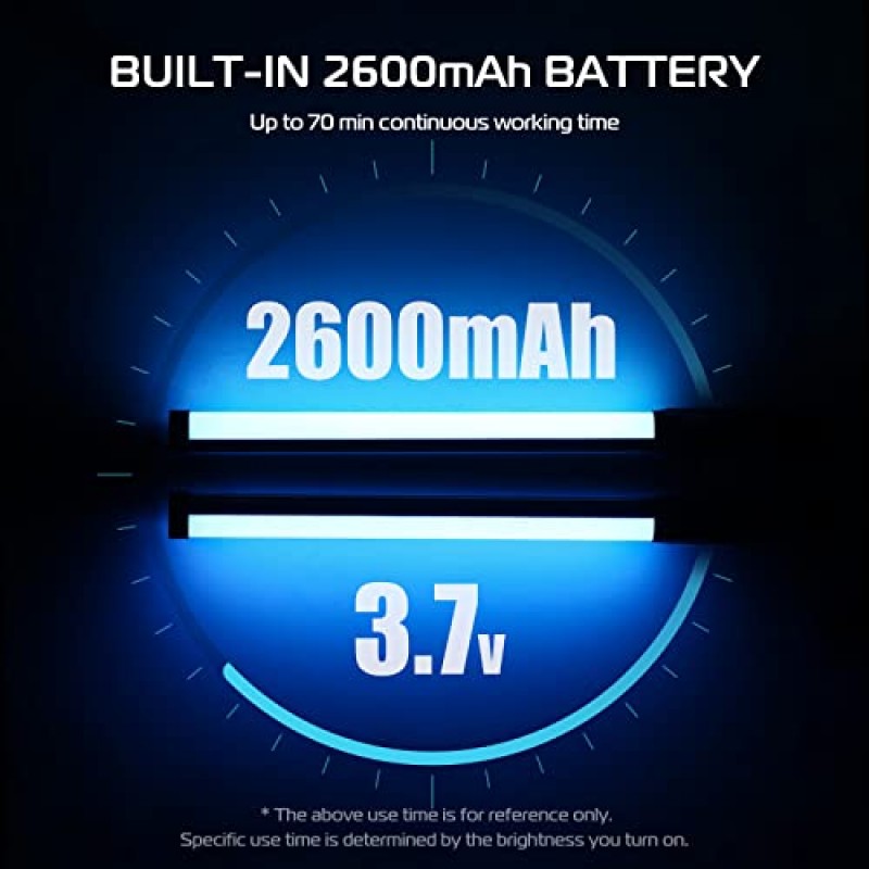 ULANZI VL119 휴대용 조명 막대, 사진용 360° RGB LED 비디오 조명, 비디오 촬영용 2600mAh 충전식 튜브 조명, LCD가 있는 2500-9000K 밝기 조절 가능 카메라 조명