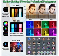 Weeylite LED 카메라 비디오 조명, 앱 제어 기능이 있는 360° 풀 컬러 RGB LED 카메라 조명, 포켓 사진 조명 2800-6800K 휴대용 패널 조명 사진 촬영용 사진 조명 줌 조명