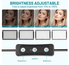 AGUPERFIT 70 LED 비디오 조명 키트 조정 가능한 삼각대 스탠드가 포함된 연속 사진 조명 팩 + 사진 스튜디오/인물 사진/탁상 촬영/회의 조명용 밝기 11개 + 컬러 필터 4개