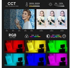 INSSTRO C2 미니 RGB LED 비디오 조명, 카메라 캠코더용 디퓨저가 포함된 0-360 풀 컬러 RGB 조명, 2500k-8500k 색상 범위의 충전식 포켓 크기 비디오 조명, CCT/HSI/RGB 및 SECEN 모드 지원