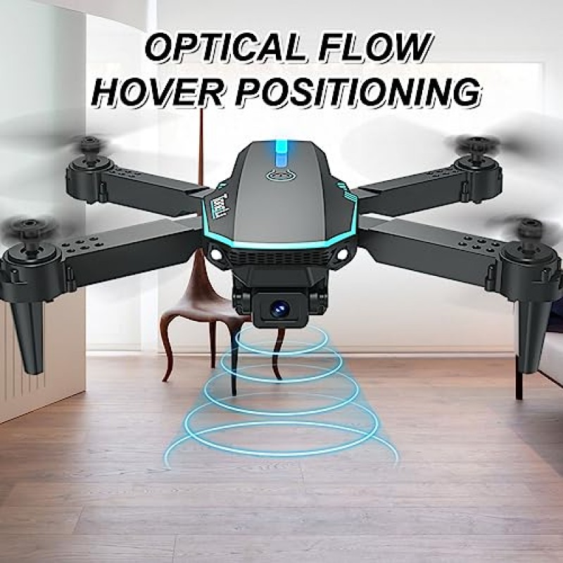 어린이를 위한 듀얼 카메라 접이식 RC 드론 - 헤드리스 모드, 자동 호버링, 3D 뒤집기, 5면 장애물 회피 및 실시간 비디오 전송 기능을 갖춘 비행하기 쉬운 실내 비행 장난감 - 소년과 어린이를 위한 완벽한 실내 비행 장난감/선물 여자