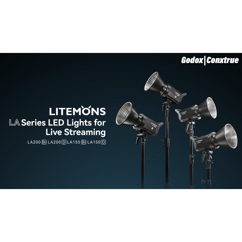 Godox Litemons LA150Bi 190W 2색 LED 비디오 조명, 밝기 조절 가능 2800K-6500K CRI 96+ TLCI 97+, 66600lux@1m, 11 조명 효과, APP 제어, 스튜디오 촬영용 Bowens 마운트 연속 조명, 인물 사진