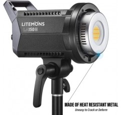 Godox Litemons LA150Bi 190W 2색 LED 비디오 조명, 밝기 조절 가능 2800K-6500K CRI 96+ TLCI 97+, 66600lux@1m, 11 조명 효과, APP 제어, 스튜디오 촬영용 Bowens 마운트 연속 조명, 인물 사진