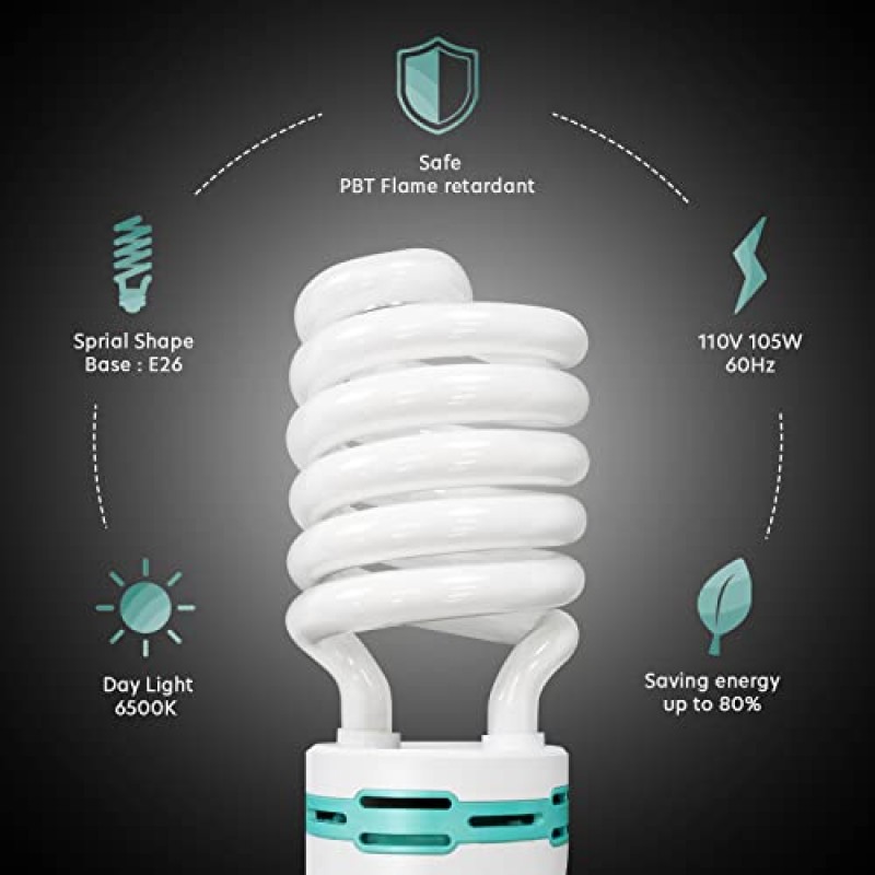 LimoStudio [1팩] 500W 상당, 26인치 팔각형 소프트박스 조명 키트, 105W CFL 전구, 조명 스탠드 삼각대, 스튜디오 사진 촬영용 디퓨저 커버, AGG702