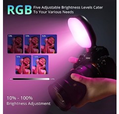 ATUMTEK RGB 비디오 조명, 휴대용 LED 카메라 조명, 라이브 스트리밍 비디오 램프 CRI 95+ 2900-6700K LED DSLR 조명(사진, 동영상 블로깅, 화상 회의 등을 위한 콜드 슈 마운트 및 클램프 포함)