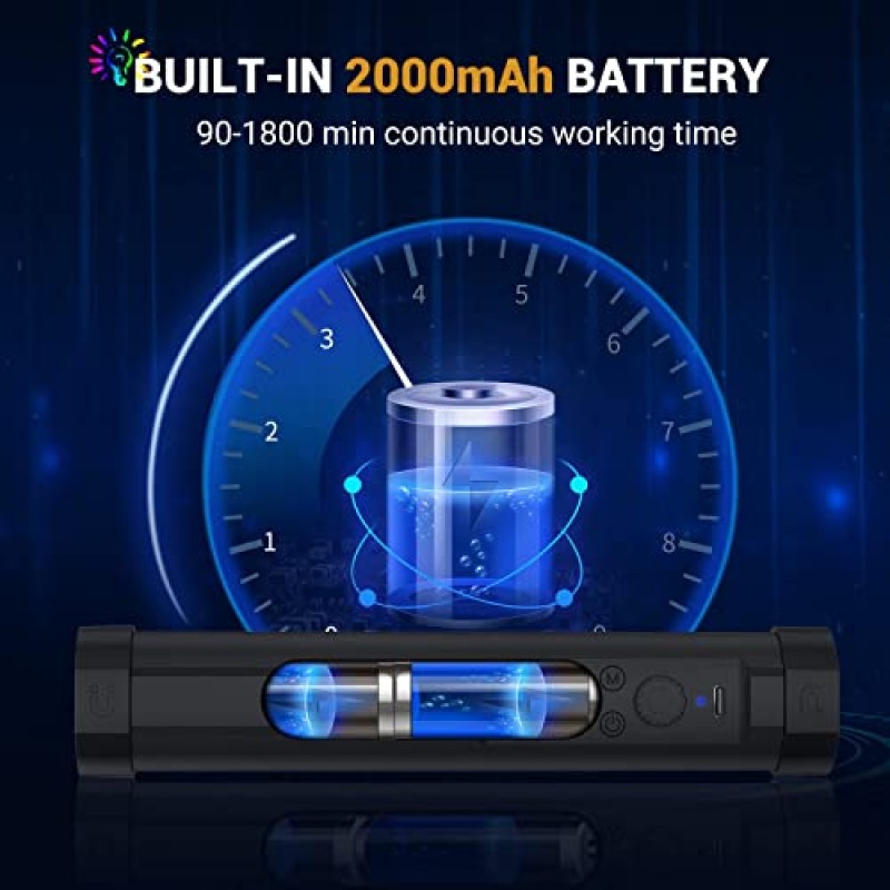 LUXCEO 핸드헬드 라이트 완드, 사진용 다색 RGB LED 비디오 라이트, 비디오 촬영용 2000mAh 충전식 미니 라이트 스틱 YouTube용 마그네틱 전문 튜브 라이트, TikTok(검은색)