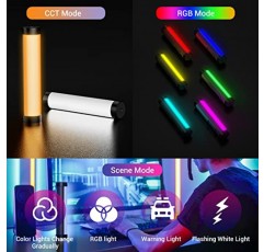 LUXCEO 핸드헬드 라이트 완드, 사진용 다색 RGB LED 비디오 라이트, 비디오 촬영용 2000mAh 충전식 미니 라이트 스틱 YouTube용 마그네틱 전문 튜브 라이트, TikTok(검은색)