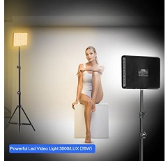 Sutefoto 2팩 연속 테이블 탑 스튜디오 촬영용 USB 132 LED 비디오 조명 키트 사진 조명(3200-5500K, 10%-100%, 조정 가능한 삼각대 스탠드 2개, 2X9 컬러 필터)(7.5인치)