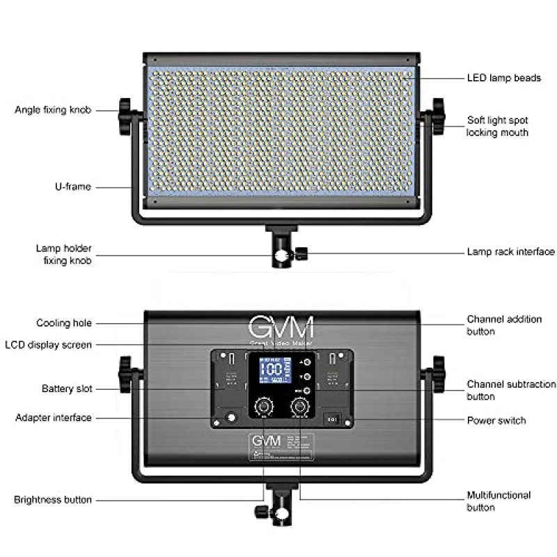 GVM 1500D RGB LED 비디오 조명, Bluetooth 제어 기능이 있는 75W 비디오 조명 키트, 사진용 LED 패널 조명 2팩, YouTube 스튜디오, 비디오 촬영, 회의, 1128 LED 비즈