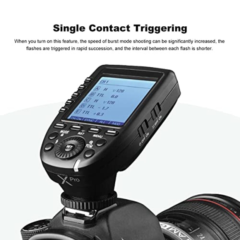 Godox XPro-N i-TTL 2.4G 고속 동기화 무선 플래시 트리거 송신기 Nikon 카메라, 1/8000s, 11개의 사용자 정의 기능, 16개 그룹 및 32개 채널과 호환 가능