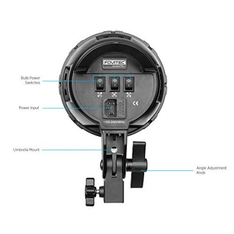 Fovitec 1등 1000W 형광등 스튜디오 조명 키트, 20