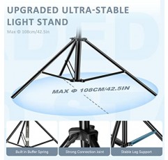 iFongsh 9.2 피트/280 CM/110' 라이트 스탠드 사진, 휴대용 가방이 포함된 알루미늄 스프링 쿠션 사진 라이트 스탠드, 플래시, 소프트박스, 배경, 카메라 및 링 라이트에 적합