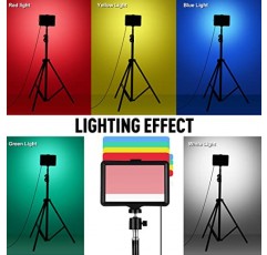 조정 가능한 삼각대 스탠드 및 컬러 필터가 포함된 6팩 LED 비디오 조명 키트 밝기 조절이 가능한 휴대용 사진 조명 태블릿용 LED 스튜디오 스트리밍 조명 낮은 각도 촬영, 인물 사진 촬영