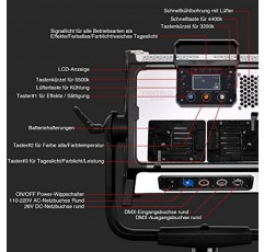 Yidoblo AI-3000C 300W RGBW LED 패널 램프 APP 제어 소프트 LED 램프 12 스튜디오 비디오 필름용 사진 조명 효과 세트(Yidoblo AI-3000 C 블랙)