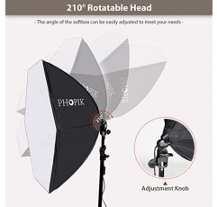[업그레이드 버전] PHOPIK 소프트박스 조명 키트: E27 소켓 2개가 포함된 2x76x76cm 소프트박스 조명 사진, 인물 광고 촬영을 위한 전문 연속 스튜디오 사진 스튜디오 장비