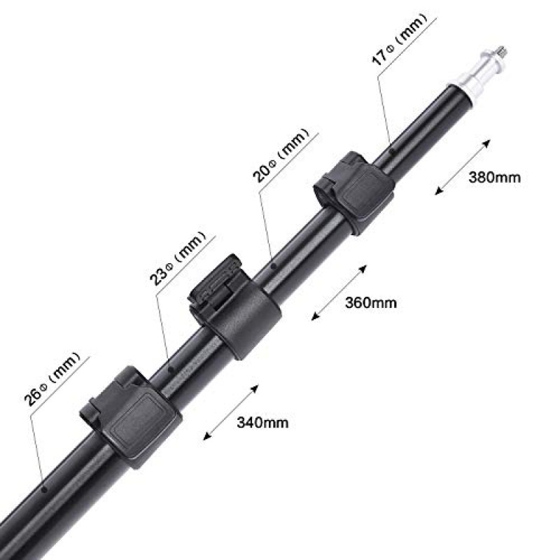 FOSOTO 75인치 접이식 비디오 삼각대 라이트 스탠드 링 라이트, 스피드라이트, 플래시, 우산, 소프트박스, 촬영용 초경량 컴팩트 제품 인물 사진 촬영 조명 스탠드