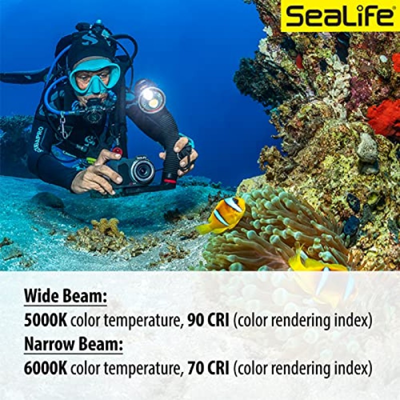 SeaLife Sea Dragon 3000SF Pro 듀얼 빔 컴팩트 수중 스쿠버 다이빙 사진-비디오 COB LED 조명, LED 조명 헤드만, (SL6791)