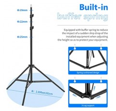 Neewer 사진 조명 스탠드, 반사경, 소프트박스, 조명, 우산을 위한 3-6.6ft/92-200cm 조정 가능한 견고한 삼각대 스탠드, 부하 용량: 17.6lb/8kg