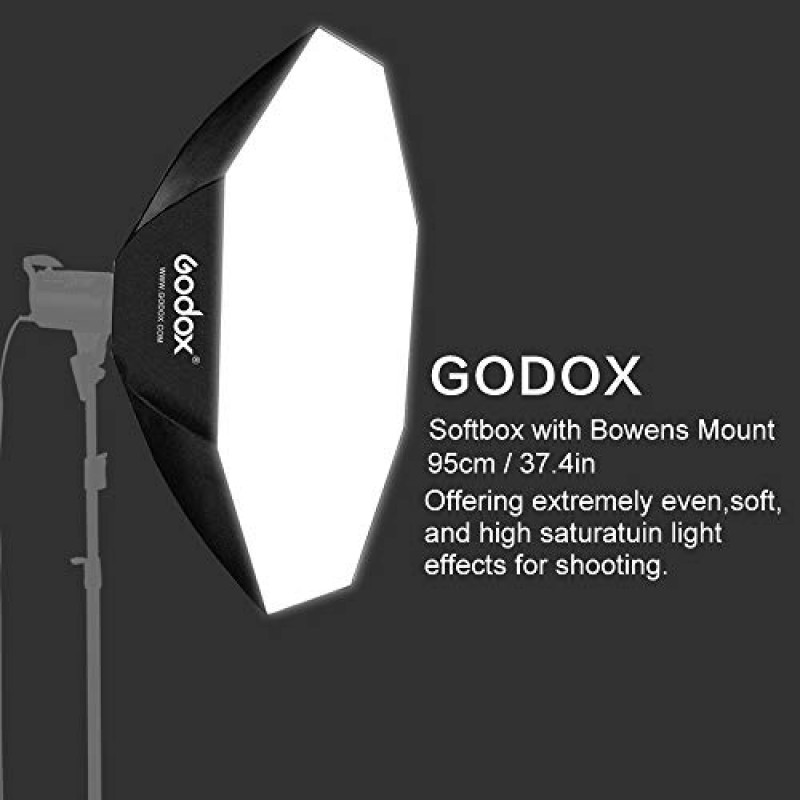 사진 스튜디오 비디오 플래시 LED 조명용 Godox 95cm 상단 팔각형 소프트박스 Bowens 마운트