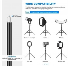 순포 알루미늄 라이트 스탠드 9.8피트/3m, 비디오 조명, 스트로브, 스피드라이트 플래시, LED 패널, 반사경, 우산, 소프트박스에 사용되는 1/4