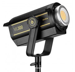 Godox VL300 LED 비디오 조명, BD-04 반도어 키트 포함, 77000Lux@1m, 300W 5600K 일광 균형 보웬스 마운트, CRI 96 TLCI 95, 77000Lux@1m, V-마운트 플레이트 컨트롤러 박스 포함