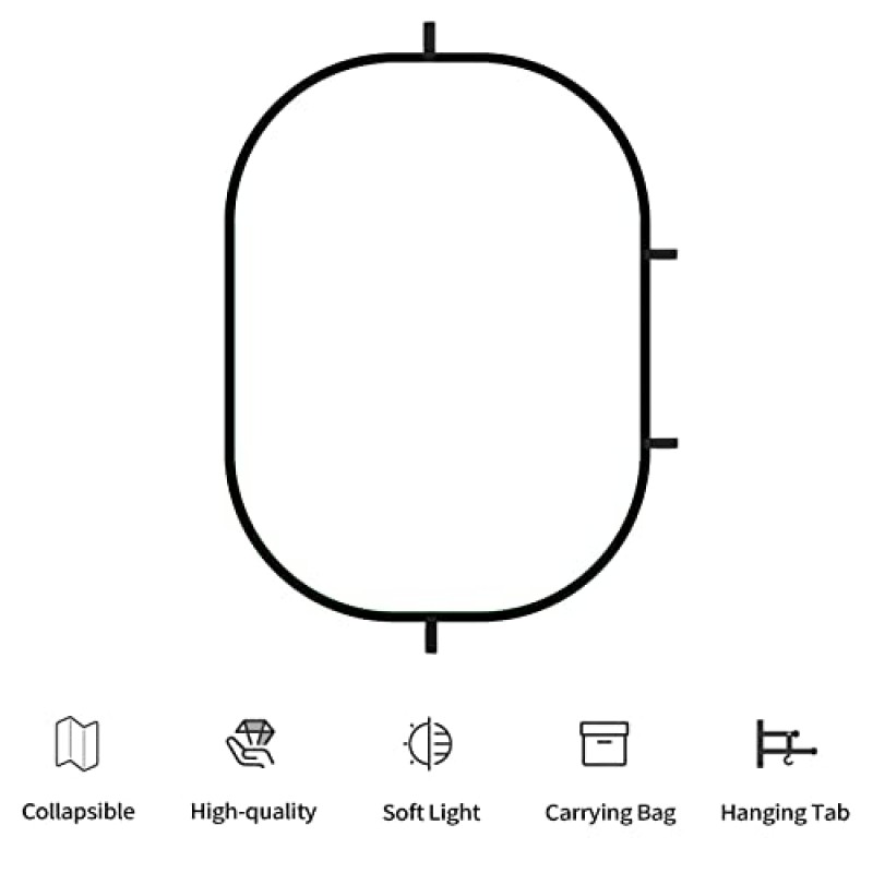 Selens 타원형 라이트 디퓨저, 59x78in/150x200cm 야외 사진 스튜디오 조명 비디오 라이브 스트리밍을 위한 휴대용 운반 가방이 있는 접이식 팝업 소프트 라이트 확산