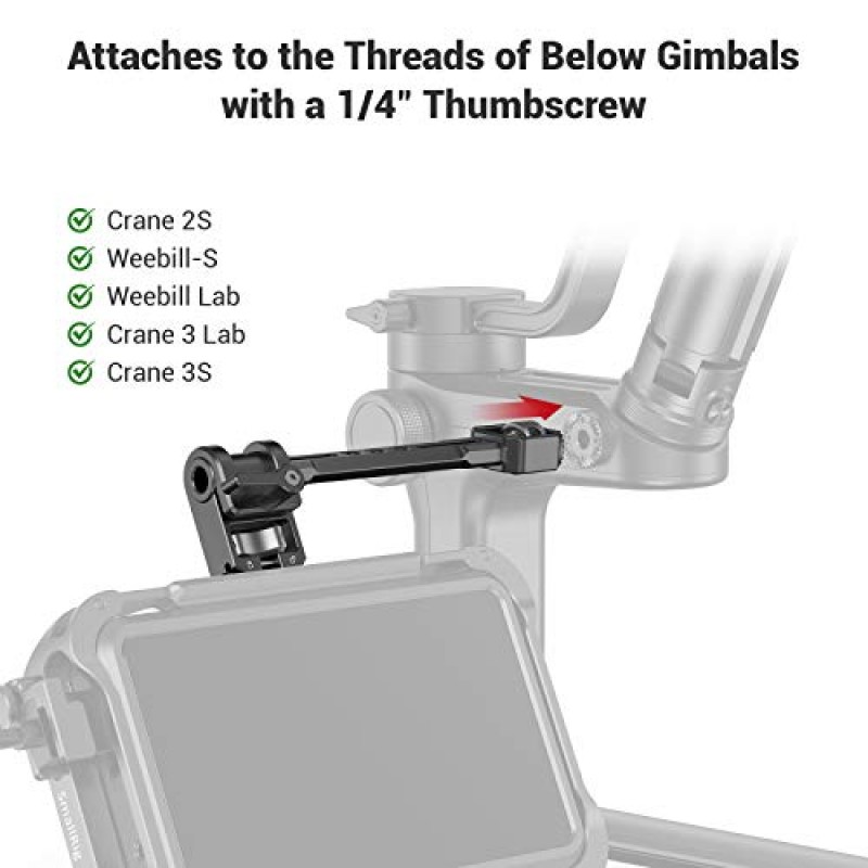 DJI Ronin-S/Ronin-SC 및 ZHIYUN 크레인 2S/크레인 3/3S/WEEBILL-S 및 MOZA AirCross 2 짐벌 - 2889용 SMALLRIG 조정 가능한 카메라 모니터 마운트