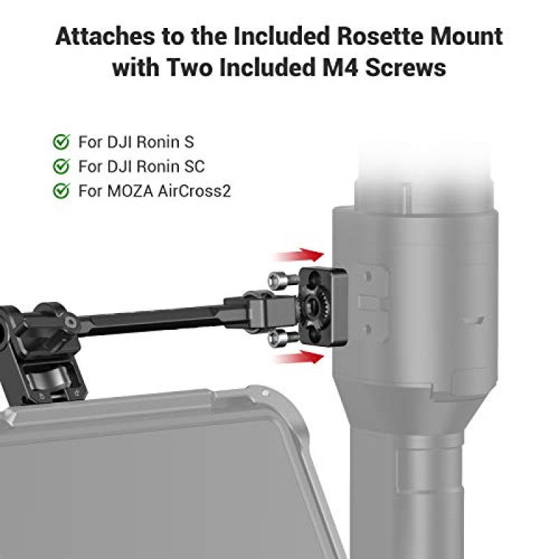 DJI Ronin-S/Ronin-SC 및 ZHIYUN 크레인 2S/크레인 3/3S/WEEBILL-S 및 MOZA AirCross 2 짐벌 - 2889용 SMALLRIG 조정 가능한 카메라 모니터 마운트