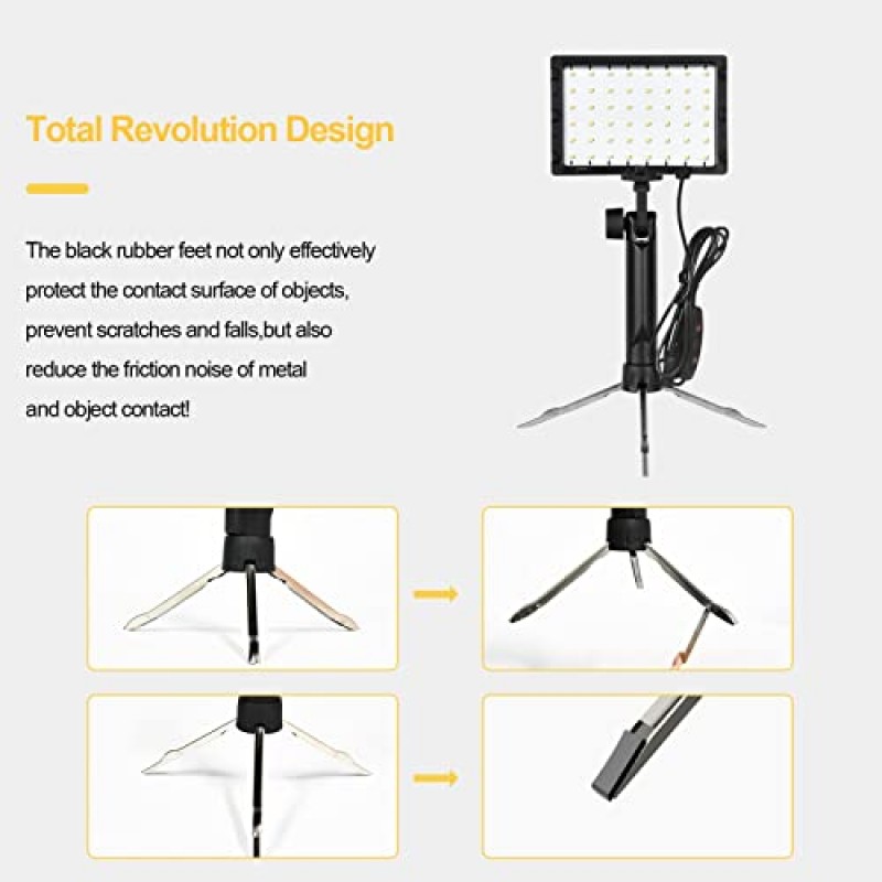 EMART 밝기 조절 가능 사진 조명 키트 11 밝기, 연속 휴대용 60 LED 비디오 조명, 탁상용/낮은 각도 촬영, 게임 스트림용, 회의 줌, YouTube(4가지 색상 필터 포함) - 2팩