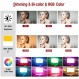 RB08P RGB LED 비디오 조명, 휴대용 LED 카메라 라이트 패널 0-360 풀 컬러 2500K-8500K CRI95+ DSLR, 동영상 블로깅, 화상 회의용 조도 조절이 가능한 충전식 알루미늄 사진 조명 YouTube 줌