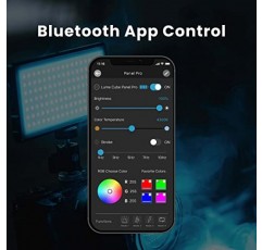 Lume Cube Panel Pro 2.0 RGB 카메라 라이트 | 사진 및 비디오 촬영용, Sony, Nikon, Canon, Panasonic, Fuji 등에 적합 | Bluetooth 앱, 색상 조절 가능, 카메라 마운트 및 디퓨저 포함