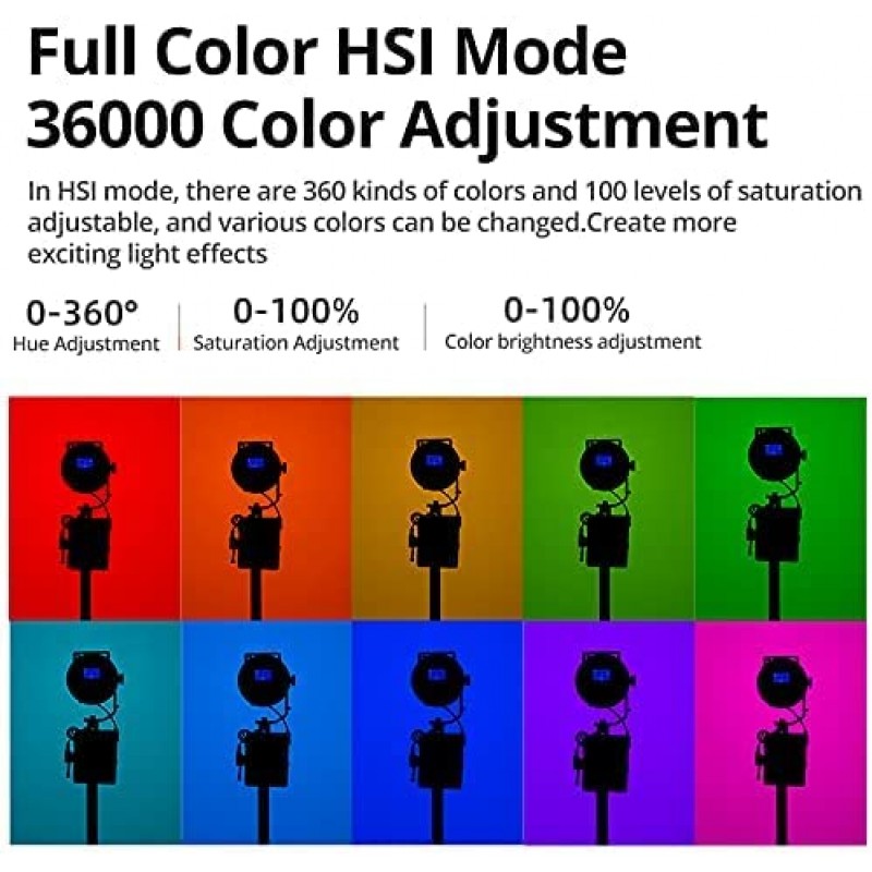 AMBITFUL FL80RGB FL80 80W RGB 풀 컬러 LED 비디오 조명, CRI 96/TCLI 95,2800K-10000K, 10 FX 특수 효과 모드, 지원 APP, 사진 스튜디오 YouTube용 Bowens 마운트 조명