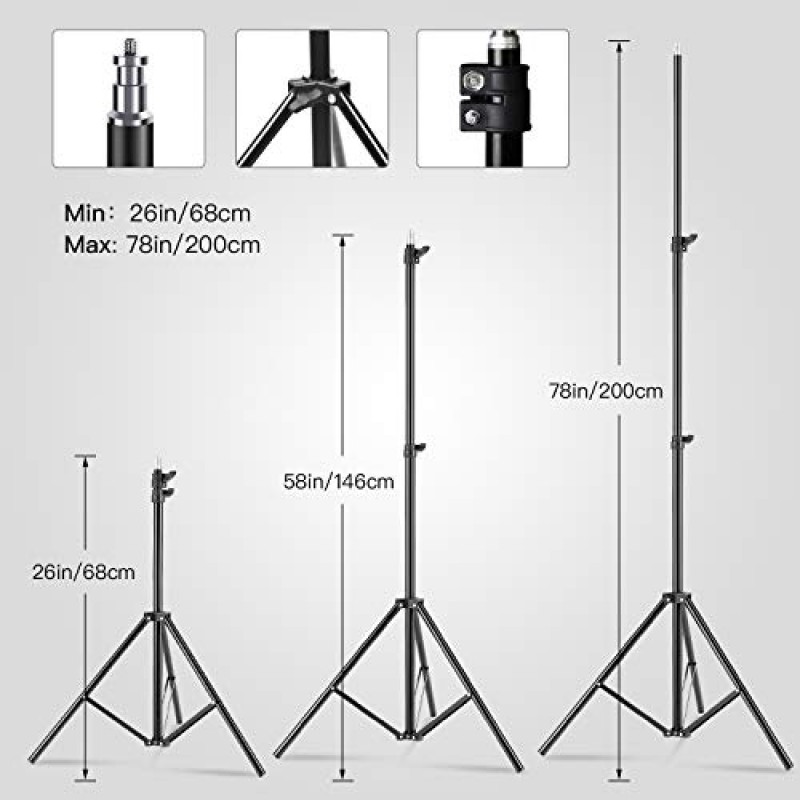 【업그레이드 LED】 MOUNTDOG 소프트박스 조명 키트, 19.7