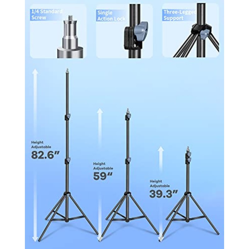 Tocoan Softbox 사진 조명 키트, 27 x 20인치 사진 스튜디오 장비 및 40W 8000K LED 전구가 포함된 연속 조명 시스템 전문 스튜디오 조명