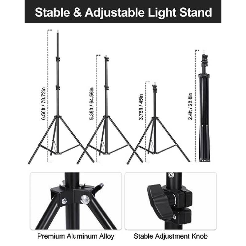 Andoer 스튜디오 사진 조명 키트 45W LED 전구/50x70cm 소프트박스/33인치 흰색 사진 우산/E27 라이트 소켓/2M 라이트 스탠드/3pcs 배경을 포함한 소프트박스 조명 세트