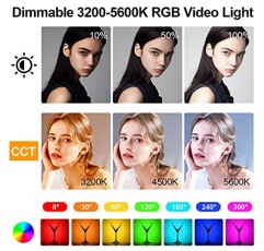 GVM RGB LED 카메라 조명 풀 컬러 출력 비디오 조명(APP 제어 포함) CRI97 조광 가능 3200K-5600K 라이트 패널(YouTube DSLR 카메라 캠코더 사진 조명, 배터리, 필터, LCD 디스플레이 포함)