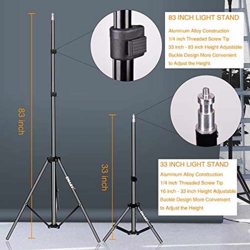 700W CFL 5500K 전구가 포함된 EMART 우산 사진 조명 키트, 인물 스튜디오 비디오 녹화, 촬영, 팟캐스트용 부드러운 빛 연속 반사 우산 조명 사진 키트