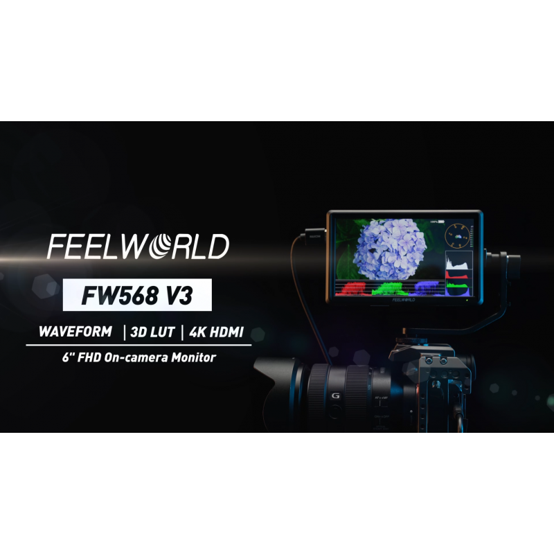 FEELWORLD FW568 5.5인치 DSLR 카메라 필드 모니터 비디오 피킹 초점 지원 소형 풀 HD 1920x1080 IPS, 4K HDMI 8.4V DC 입력 출력 포함 틸트 암 포함