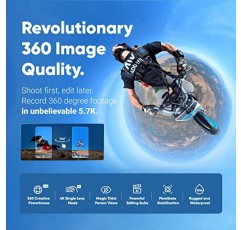 Insta360 X3(관리 보증 카드 포함) - 1/2인치 48MP 센서, 5.7K 360 활성 HDR 비디오, 72MP 360 사진, 4K 단일 렌즈, 60fps Me 모드, 2.29인치 터치스크린을 갖춘 방수 360 액션 카메라