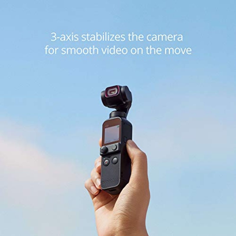 DJI Pocket 2 - 4K 카메라, 1/1.7인치 CMOS, 64MP 사진, 포켓 크기, ActiveTrack 3.0, 글래머 효과, Android 및 iPhone용 YouTube TikTok 비디오 브이로그를 갖춘 휴대용 3축 짐벌 안정기, 블랙