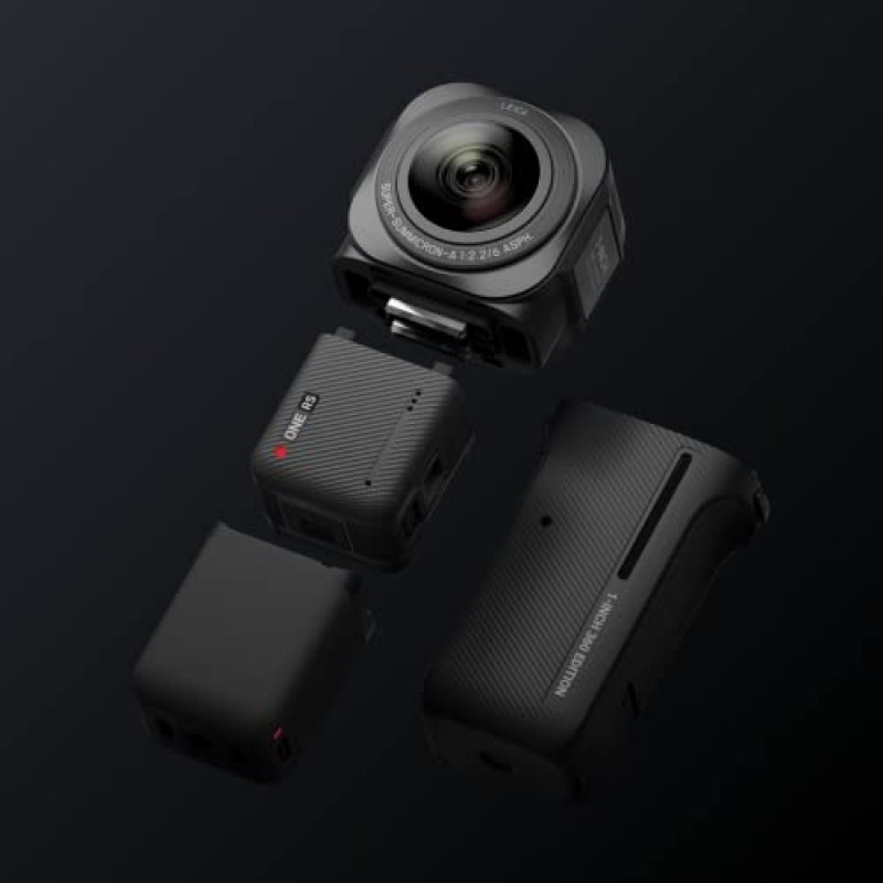 Insta360 ONE RS 1인치 360 에디션 - 듀얼 1인치 센서가 장착된 6K 360 카메라, Leica와 공동 설계, 21MP 사진, FlowState 안정화, 뛰어난 저조도, 방수