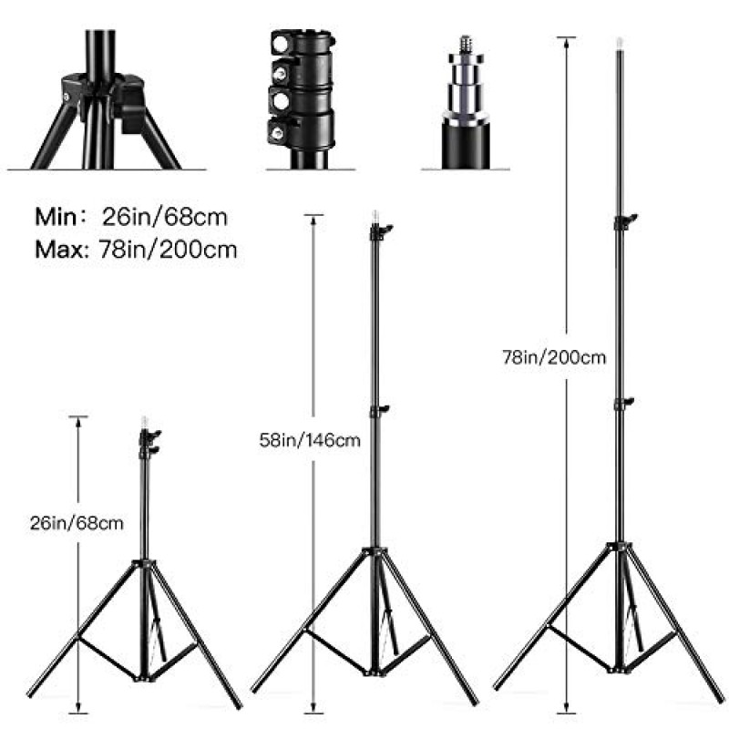 Andoer 스튜디오 사진 조명 키트 소프트박스 조명 세트 85W 2800K-5700K 이중 색상 온도 LED 조명 * 1 + 50x70cm 소프트박스 * 1 + 2M 라이트 스탠드 * 1 + 원격 제어 * 1 + 휴대용 가방 * 1