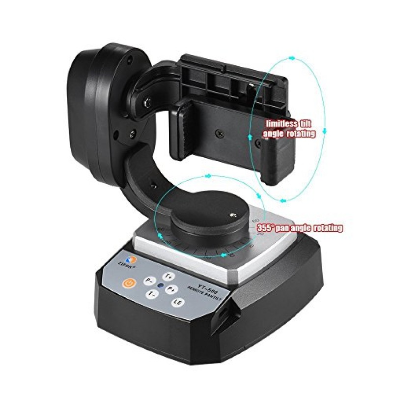 Mcoplus YT-500 원격 제어 팬 틸트 헤드, 스마트폰 또는 액션 카메라용 자동 전동 회전 비디오 삼각대 헤드(500g 미만의 무게 제한)