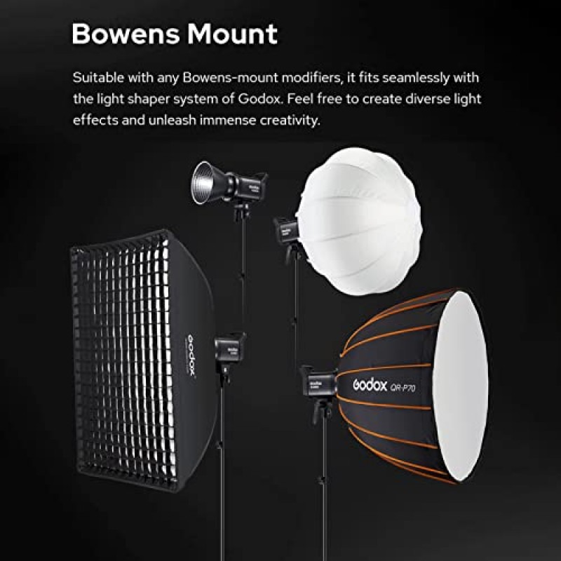 Godox SL60IID 70W 5600K±200K 휴대용 스튜디오 LED 비디오 조명 +RC-A5 원격 제어+사진 조명 헛간 문 반도어 키트 홈 스튜디오 사진용 APP/2.4G 무선/온보드 제어 Vlog 비디오