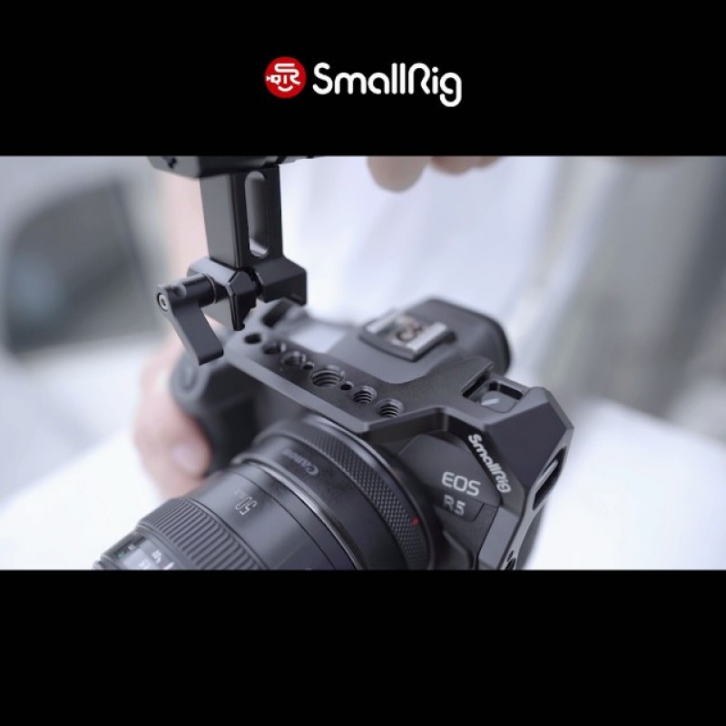 Canon R5 R6 R5 C용 SmallRig R5/R5 C/R6 케이지, 콜드 슈가 있는 알루미늄 합금 DSLR 리그 안정기, 영화 제작용 1/4