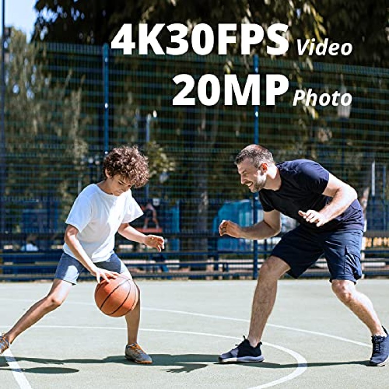 AKASO Brave 4 Pro 4K30FPS 액션 카메라 - 131피트 수중 캠코더 방수 카메라(터치 스크린 포함) 고급 EIS 원격 제어 5X 줌 수중 카메라 지원 외부 마이크