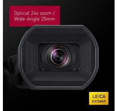 24배 광학 줌, WiFi HD 라이브 스트리밍, 3G SDI 출력 및 VW-HU1 분리형 핸들을 갖춘 Panasonic X2000 4K 프로페셔널 캠코더, HC-X2000(미국 블랙)