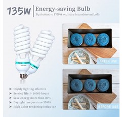 SH 소프트박스 사진 조명 키트 700W 출력 E27 소켓이 포함된 연속 조명 장비 5500K 전구1